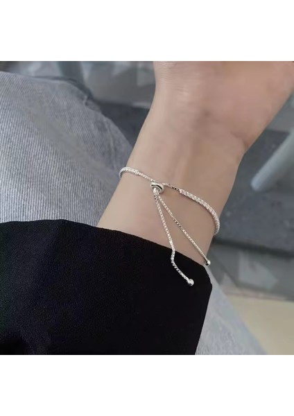 925 Ayar Gümüş Avusturya Kristali Taşlı Su Yolu Ayarlanabilir Asansörlü Bileklik Sevgiliye Hediye fırsatları