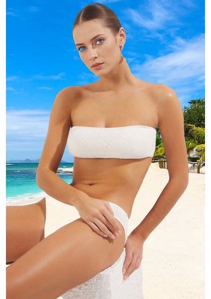 Modern Straplez Bikini Takımı Yaz Koleksiyonu Esnek Kumaş Klora Dayanıklı Özel Tasarım