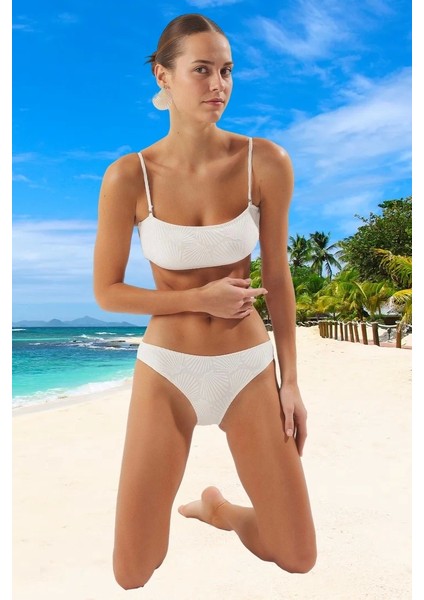 Modern Straplez Bikini Takımı Yaz Koleksiyonu Esnek Kumaş Klora Dayanıklı Özel Tasarım modelleri