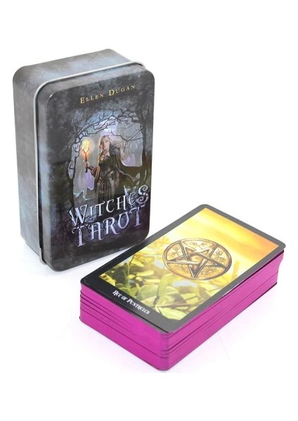 Metal Kutulu Tarot Kartı Witches Tarot