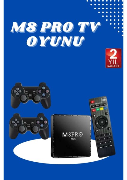 M8 Pro Mını 4 8 10 K Hd Hdr Android Tv 5g Retro 10000 Oyunlu