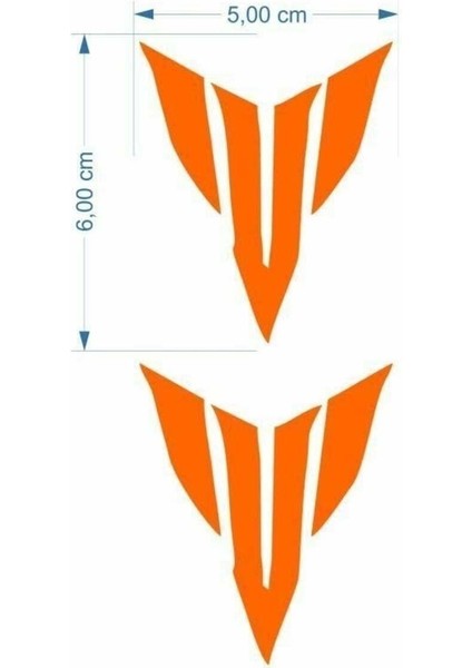mt Uyumlu Logo 5 x 5 cm Turuncu Sticker 2 Li Set