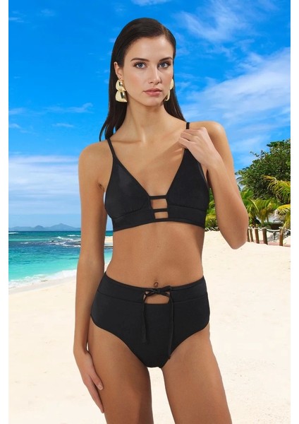 Modern Desenli Bikini Takımı Esnek Kumaş Premium Kalite Uv Korumalı Şık Detaylı Ergonomik Kesim