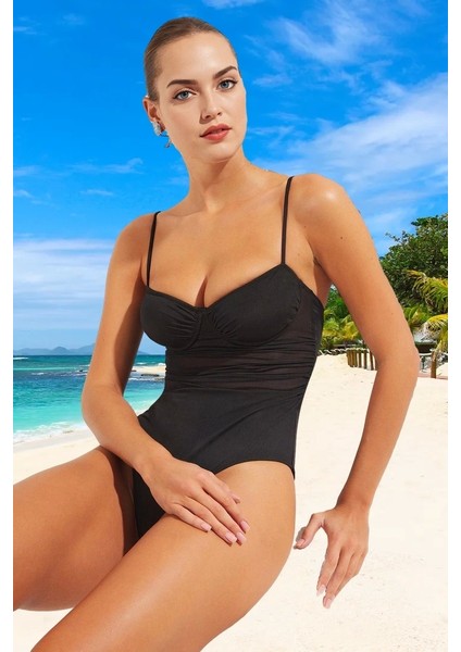 Modern Mayo Klora Dayanıklı Özel Tasarım Deniz Kıyafeti Şık Detaylı Plaj ve Havuz Için