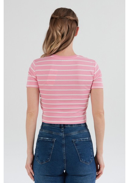 Basic Çizgili Crop Tişört fırsatları