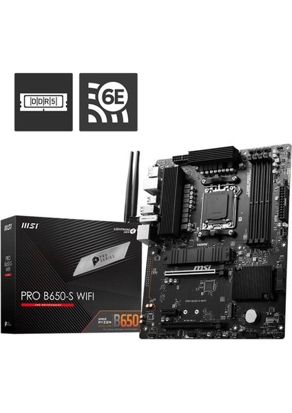 Msı Pro B650-S Wıfı Ddr5 7200MHZ 1xhdmı 1xdp USB 3.2 M.2 Atx Am5 (Amd Am5 7000 Serisi Ile Uyumlu)