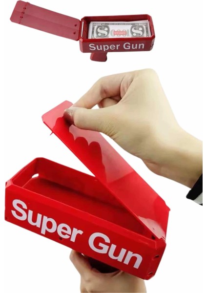 Kırmızı Parti Oyuncağı Para Saçma Fırlatma Tabancası Makinesi Super Money fiyatları