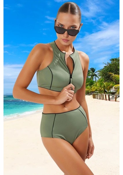 Modern Halter Bikini Takımı Premium Kalite Su Sporları Için Klora Dayanıklı Yüksek Konfor