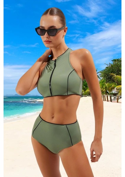 Modern Halter Bikini Takımı Premium Kalite Su Sporları Için Klora Dayanıklı Yüksek Konfor modelleri