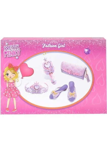 4376 Pretty Pinky Kokoş Terlik Gözlük Tarak Set -Sunman