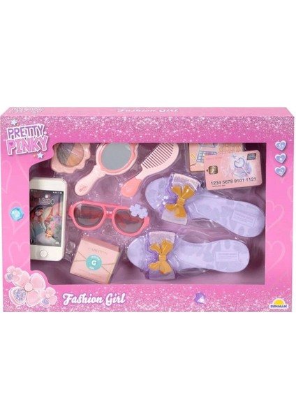4376 Pretty Pinky Kokoş Terlik Gözlük Tarak Set -Sunman