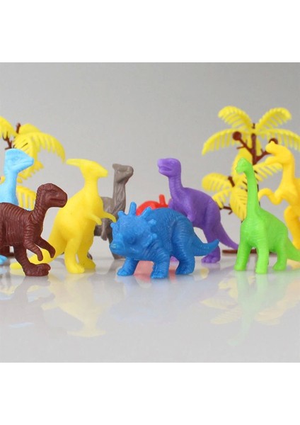 683 Toy Play 12 Parça Renkli Mini Dinozor Figür Seti 4-6 cm