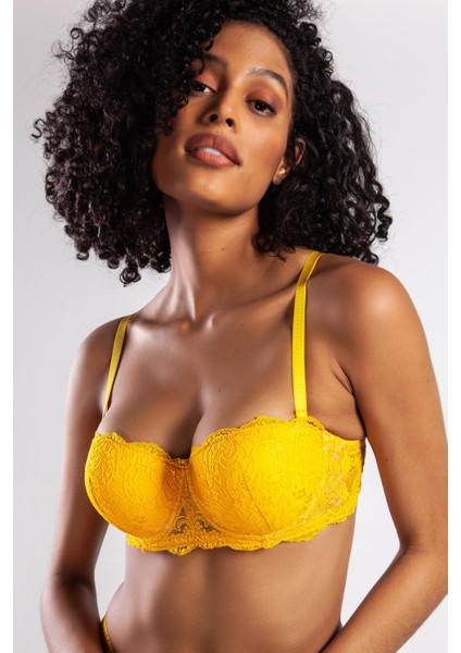 G.colors Push Up Strapless Bra, Sarı Konforlu ve Şık Sütyen