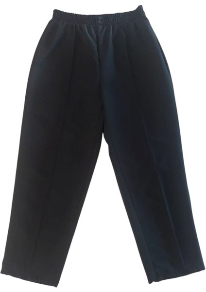 Kadın Beli Lastikli Ön Dikiş Detaylı Dekoratif Çift Düğmeli Nude Slim Fit Pantolon modelleri