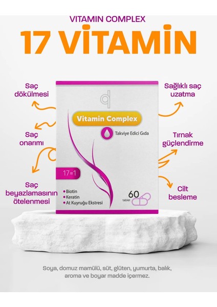 Biotin Complex Saç ve Tırnak Vitamini - Hair Vitamin B Complex Keratin Çinko 5000 Mg Biyotin Tablet Saç Dökülme Vitamin Mineral Takviyesi Folik Asit At Kuyruğu Ekstresi Magnezyum B7 B12 Vitamini S fiyatları