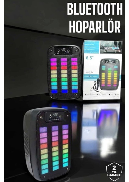 Bluetooth Hoparlör Mikrofonlu Speaker Taşınabilir Şarjlı