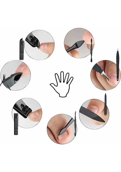 17 Parça El Ayak Bakım Seti Tırnak Temizleme Manikür Pedikür Cımbız Törpü Tırnak Makası modelleri