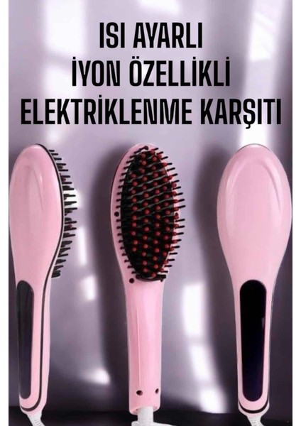 Saç Düzleştirici Tarak Isı Ayarlı Yıpranma Önleyici Düzleştirici Fön Tarak