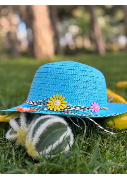 Çocuk Bebek Hasır Şapka - Yazlık, Doğal, Deniz ve Plaj Tarzı Şapka