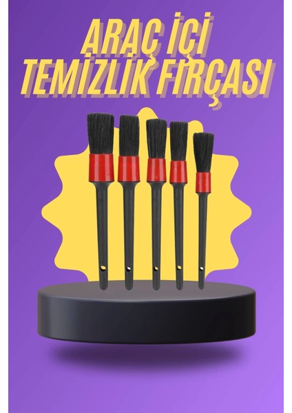 5 Parça Araç Içi Temizlik Fırçası Araç Içi-Dışı Temizleme Fırça Seti
