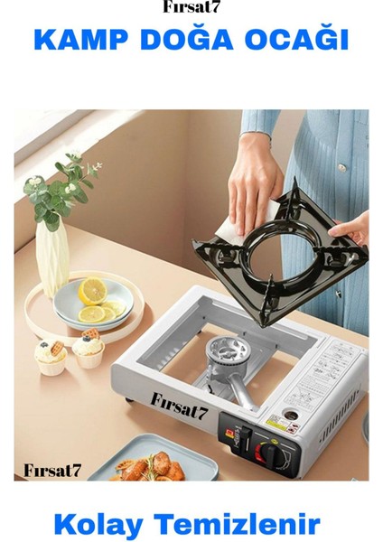 Portatif Tek Gözlü Stop Emniyetli Profesyonel Kamp Doğa Piknik Gaz Ocağı Çanta ve Gaz Hediye modelleri