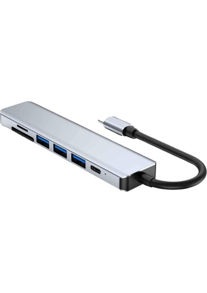 8 Portlu Macbook Çevirici Type C Hub Sd Tf USB Çoğaltıcı Ethernet