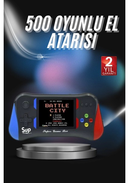 3.5 Inç 500'Ü 1 Arada Klasik Oyun Konsolu Nostalji Oyunlu Atari