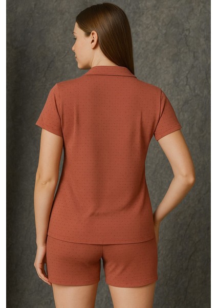 Kadın Bambu Gömlek Şort Takım Kısa Kollu Düğmeli Yazlık Takım fiyatları