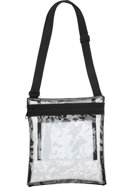 Spor Etkinlikleri Için Ayarlanabilir Omuz Askılı ve Iç Cepli Şeffaf Askılı Çanta Siyah (Yurt Dışından)