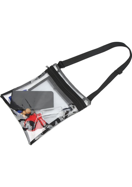 Spor Etkinlikleri Için Ayarlanabilir Omuz Askılı ve Iç Cepli Şeffaf Askılı Çanta Siyah (Yurt Dışından) fiyatları