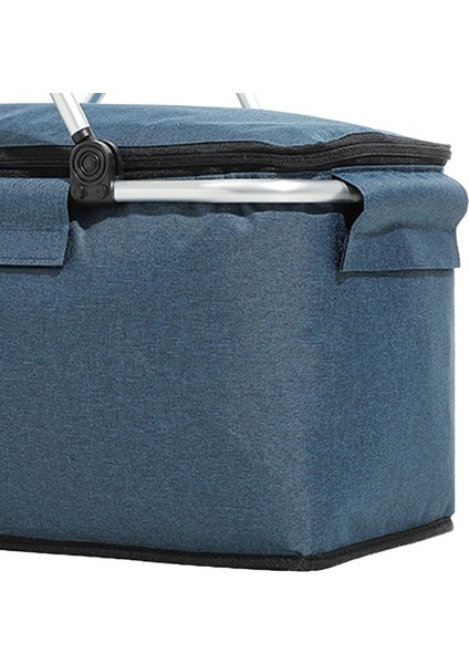 Piknik Çantası Katlanabilir Piknik Sepeti Yalıtımlı Rahat Saplı Buz Cepler Soğutucu Çanta Piknik Seyahat Kamp Için Koyu Mavi (Yurt Dışından) modelleri