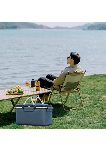 Piknik Çantası Katlanabilir Piknik Sepeti Yalıtımlı Rahat Saplı Buz Cepler Soğutucu Çanta Piknik Seyahat Kamp Için Koyu Mavi (Yurt Dışından) fırsatları