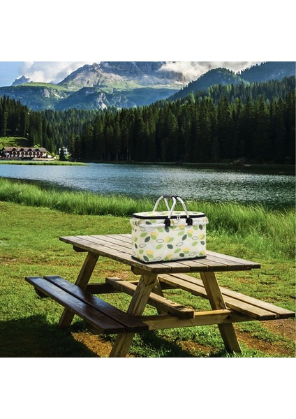 Piknik Çantası Katlanabilir Piknik Sepeti Yalıtımlı Rahat Saplı Buz Cepler Soğutucu Çanta Piknik Seyahat Kamp Için Yeşil Yapraklar (Yurt Dışından) indirimleri