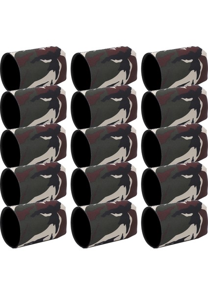 15 Adet Neopren Bira Kovanları Bira Kutusudak Kapağı Içecek Şişesi Konserve Soğutucu Kovanları Tutucu Kamuflaj Ordu Yeşili (Yurt Dışından)