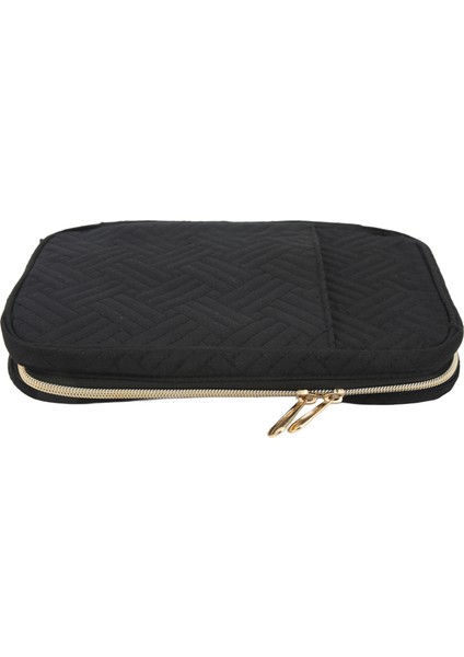 Seyahat Takı Organizatör Vaka Taşınabilir Takı Depolama Rulo Temizle Bağlayıcı Çanta Küpe Kolye Siyah (Yurt Dışından) fiyatları