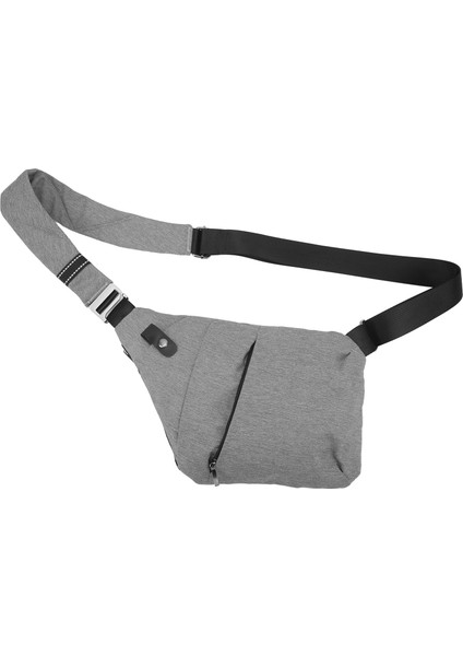 Sling Göğüs Çantası Moda Önler Hırsızlık Su Geçirmez Yüksek Kapasiteli Basit Omuz Çantası Açık Bisiklet Için Gri (Yurt Dışından)