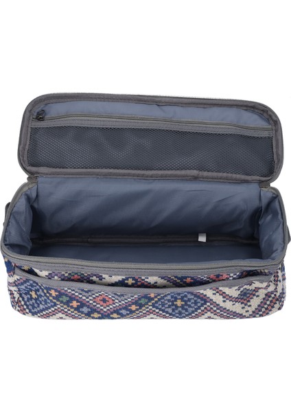 Kamp Eşyaları Saklama Çantası Büyük Kapasiteli Ayrılabilir Çift Fermuarlı Ulusal Tarzı Sofra Saplı Çanta Açık Mavi Nakış (Yurt Dışından) modelleri