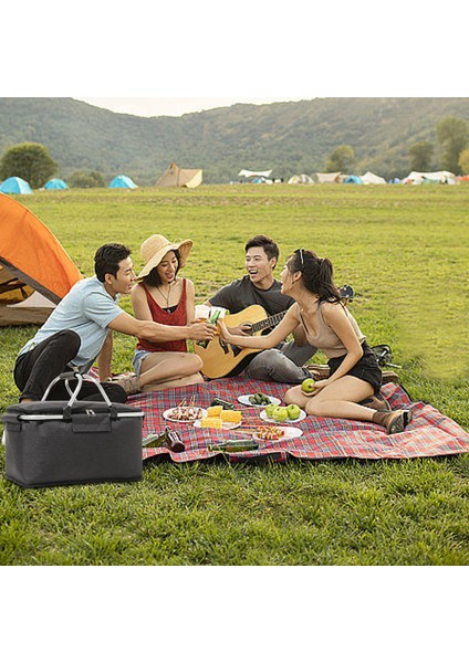 Piknik Çantası Katlanabilir Piknik Sepeti Yalıtımlı Rahat Saplı Buz Cepler Soğutucu Çanta Piknik Seyahat Kamp Için Siyah (Yurt Dışından) fırsatları