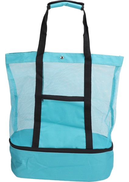 Yalıtımlı Plaj Örgü Çanta Büyük Kapasiteli Plaj Omuzdan Askili Çanta Ayrılabilir Soğutucu Piknik Kamp Seyahat Için Yeşil (Yurt Dışından)