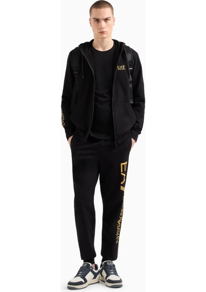 Bisiklet Yaka Siyah Erkek T-Shirt Traın Logo Serıes Tee