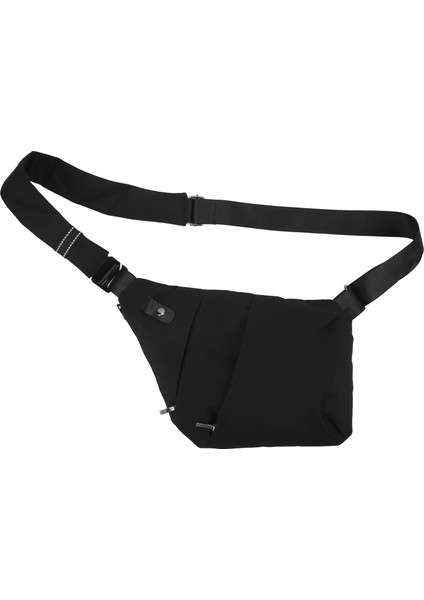 Sling Göğüs Çantası Moda Önler Hırsızlık Su Geçirmez Yüksek Kapasiteli Basit Omuz Çantası Açık Bisiklet Için Siyah (Yurt Dışından)