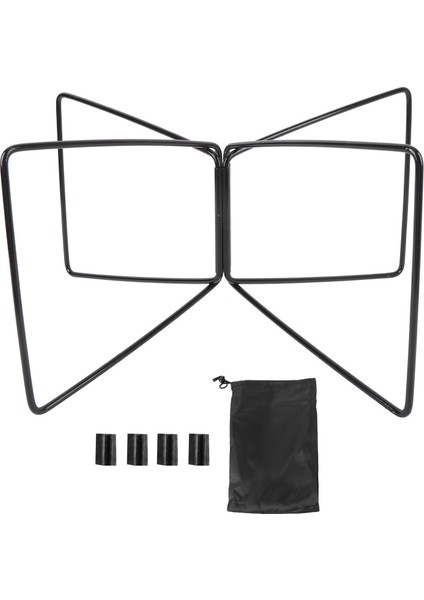 Katlanır Soğutucu Standı Taşıma Çantası ile Paslanmaz Çelik Kamp Saklama Kutusu Standı Buz Kutu Tutucu Raf Yürüyüşbekü Balıkçılık Piknik Açık Siyah (Yurt Dışından)