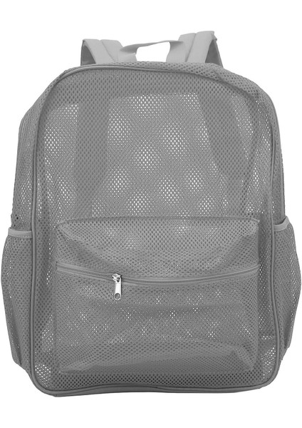 Örgü Sırt Çantası Ağır Hafif Büyük Kapasiteli Yıkanabilir See Through Sırt Çantası Yüzme Plaj Spor Gri (Yurt Dışından)