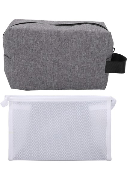 2 Adet Saklama Çantası Seyahat Kozmetik Çantası Su Geçirmez Tuval Makyaj Çantası Makyaj Cilt Bakımı Için Productgrey (Yurt Dışından)