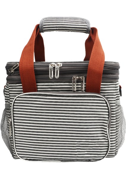 Taşınabilir Soğutucu Çanta Çift Katmanlı Büyük Kapasiteli Su Geçirmez Sızdırmaz Yalıtımlı Yemek Kabı Açık Piknik Kamp Için Çizgili Baskı (Yurt Dışından) fiyatları