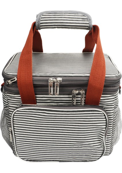 Taşınabilir Soğutucu Çanta Çift Katmanlı Büyük Kapasiteli Su Geçirmez Sızdırmaz Yalıtımlı Yemek Kabı Açık Piknik Kamp Için Çizgili Baskı (Yurt Dışından) fırsatları