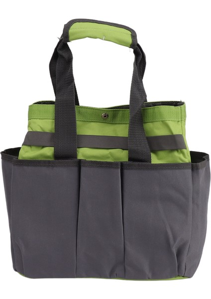 Bahçe Alet Çantası 600D Oxford Kumaş Pe Taşınabilir Bahçe Araç Kiti Tutucu Organizatör Ev Kamp Için Çoklu Cepler ile Gri ve Yeşil (Yurt Dışından)