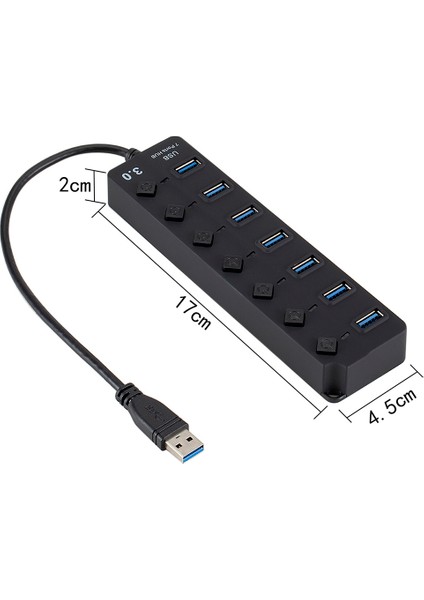 USB 3.0 Hub Ayırıcı 7 Portlu Açma/kapama Anahtarlı Yüksek Hızlı 5gbps Mikro Çoklu USB Port Genişletici Pc Bilgisayar Için (Yurt Dışından) fiyatları