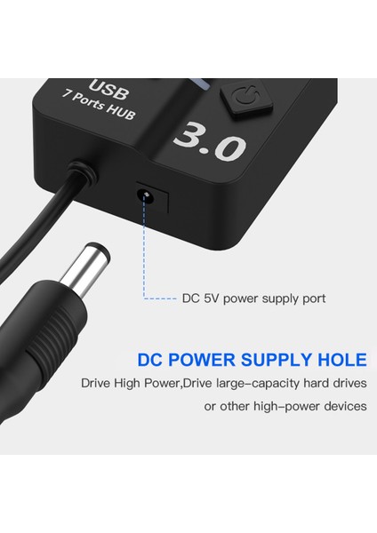 USB 3.0 Hub Ayırıcı 7 Portlu Açma/kapama Anahtarlı Yüksek Hızlı 5gbps Mikro Çoklu USB Port Genişletici Pc Bilgisayar Için (Yurt Dışından) modelleri