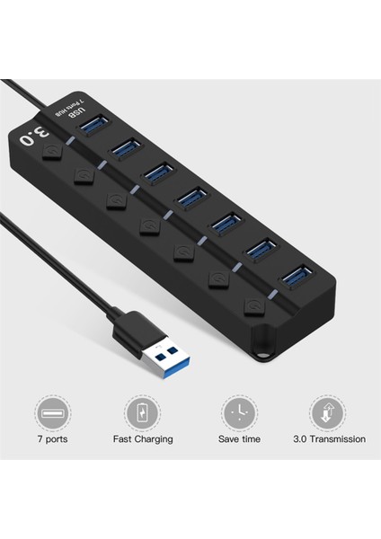 USB 3.0 Hub Ayırıcı 7 Portlu Açma/kapama Anahtarlı Yüksek Hızlı 5gbps Mikro Çoklu USB Port Genişletici Pc Bilgisayar Için (Yurt Dışından) indirimleri